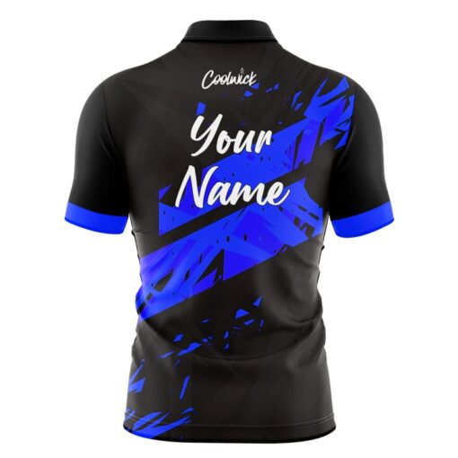 CoolWick Elite Black Blue Dual Sash Zip Jersey - Image 2