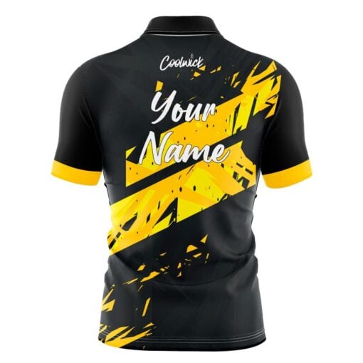 CoolWick Elite Black Yellow Dual Sash Zip Jersey - Image 2