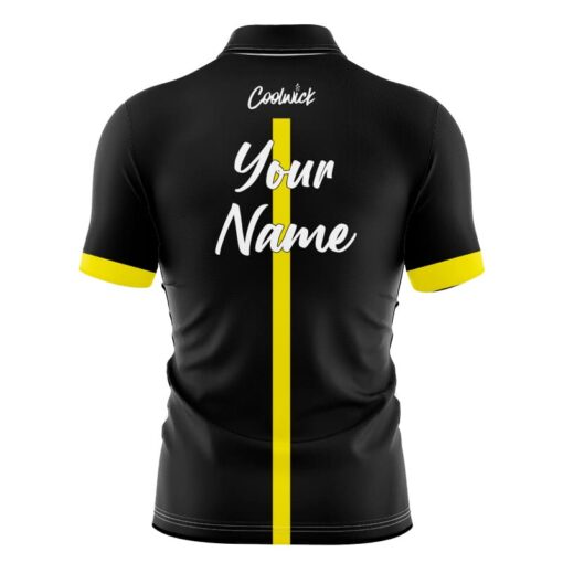 CoolWick Elite Black Yellow Tour Sash Zip Jersey - Image 2
