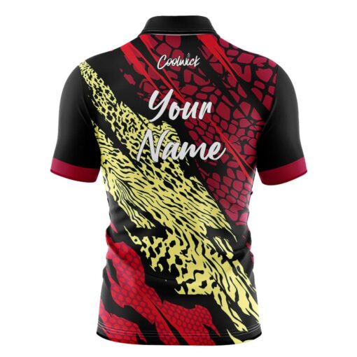 CoolWick Elite Red Yellow Tiger Sash Zip Jersey - Image 2