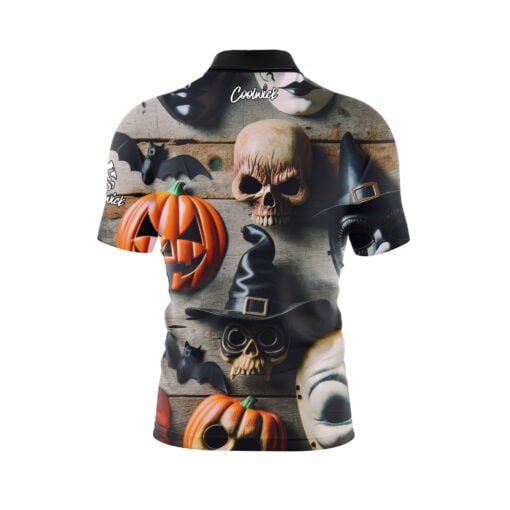 Halloween Spooky Mask Fast Track CoolWick Bowling Jersey - Image 2