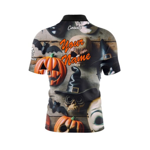 Halloween Spooky Mask Fast Track CoolWick Bowling Jersey - Image 3