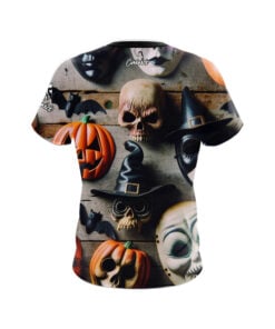 Alternative view of Halloween Spooky Mask CoolWick Bowling Jersey