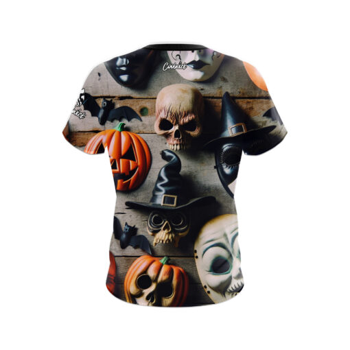 Halloween Spooky Mask CoolWick Bowling Jersey - Image 2