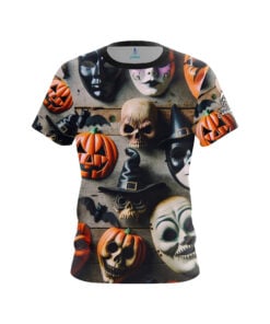 Halloween Spooky Mask CoolWick Bowling Jersey