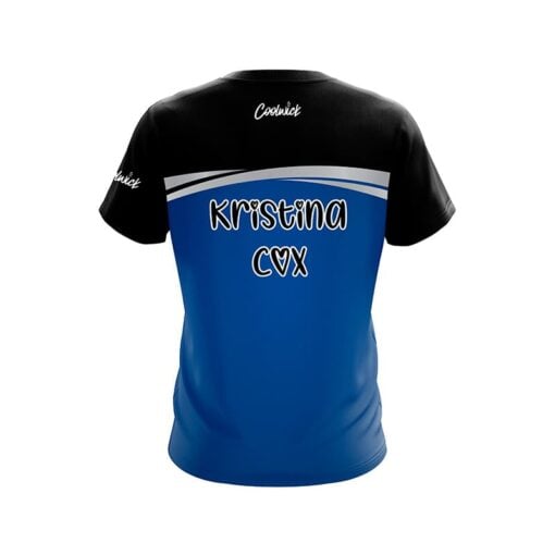 Hammer Kristina Cox Blue Silver CoolWick Bowling Jersey - Image 2