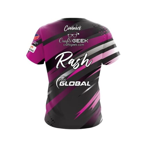 900 Global Sean Rash Luci Pink Black Brush CoolWick Bowling Jersey - Image 3