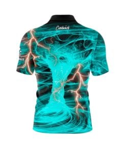 Alternative view of Electrical Tornado Teal Fast Track CoolWick Bowling Jersey