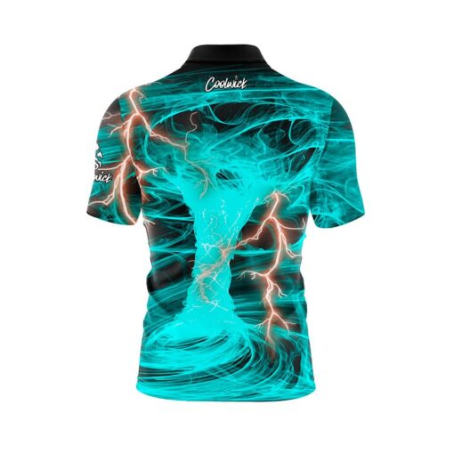 Electrical Tornado Teal Fast Track CoolWick Bowling Jersey - Image 2