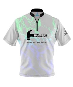 Hammer Grey Graffiti Quick Ship CoolWick Sash Zip Bowling Jersey