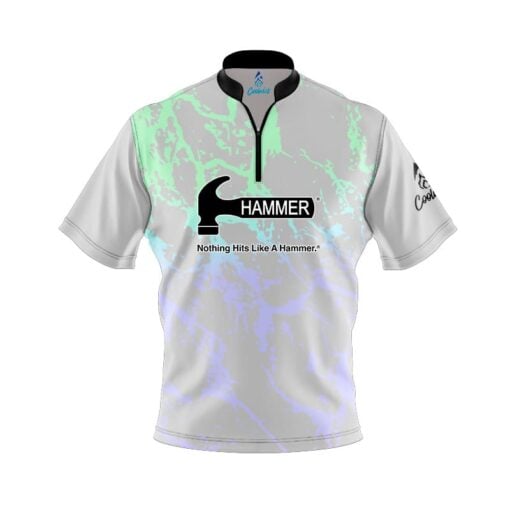 Hammer Grey Graffiti Quick Ship CoolWick Sash Zip Bowling Jersey