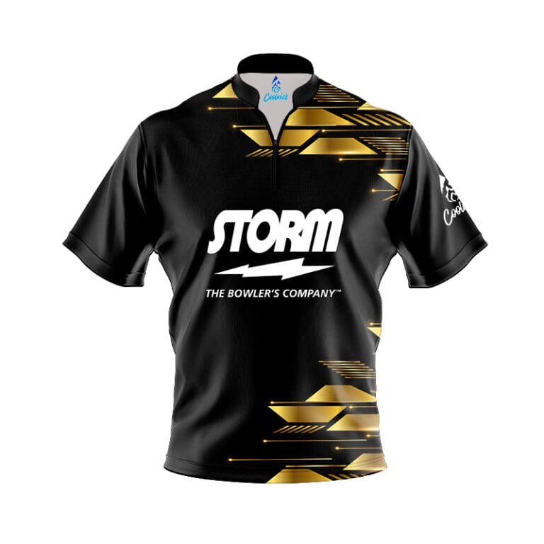 Storm Luxury Strikes Quick Ship CoolWick Sash Zip Bowling Jersey