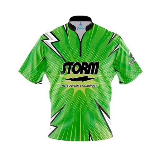 Storm Pow Comic Quick Ship CoolWick Sash Zip Bowling Jersey