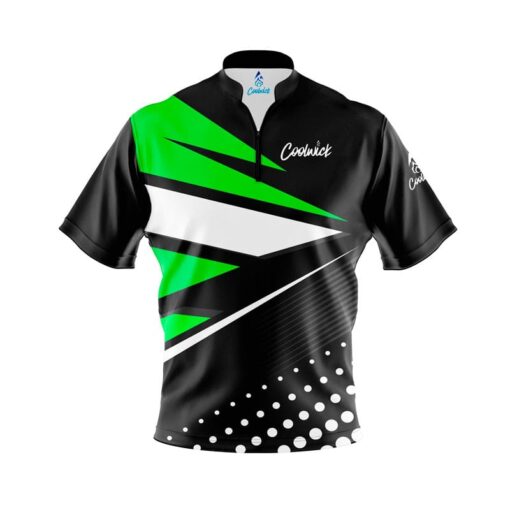 CoolWick Elite DG Black Green Sash Zip Jersey