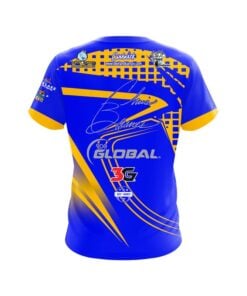 Alternative view of 900 Global Chris Barnes Blue Yellow Slash CoolWick Bowling Jersey