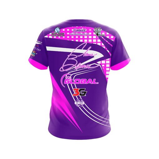900 Global Chris Barnes Fuchsia Slash CoolWick Bowling Jersey - Image 2