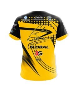 Alternative view of 900 Global Chris Barnes Yellow Black Slash CoolWick Bowling Jersey