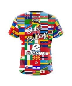 Alternative view of Ebonite Jakob Butturff All Over the World CoolWick Bowling Jersey