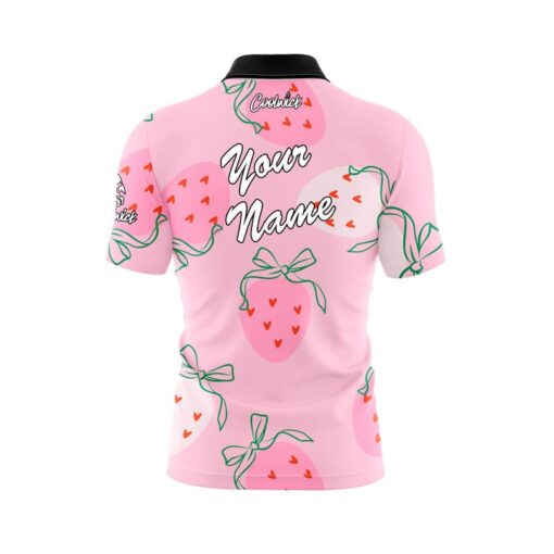 Lovey Dovey Strawberries Fast Track CoolWick Bowling Jersey - Image 3