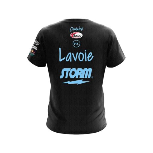 Storm Francois Lavoie Black Blue Skyline CoolWick Bowling Jersey - Image 2