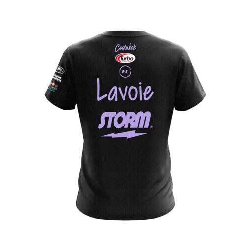 Storm Francois Lavoie Black Lavender Skyline CoolWick Bowling Jersey - Image 2