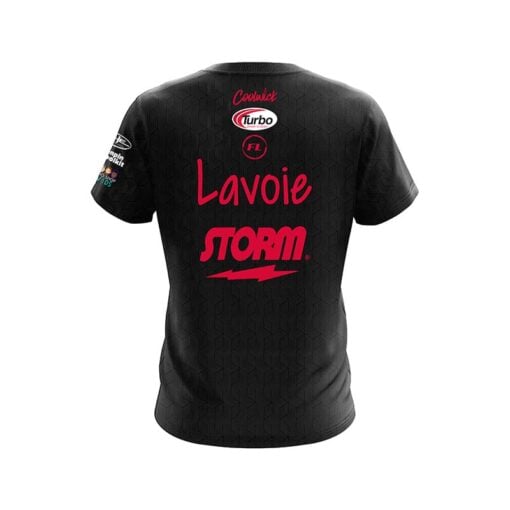 Storm Francois Lavoie Black Red Skyline CoolWick Bowling Jersey - Image 2
