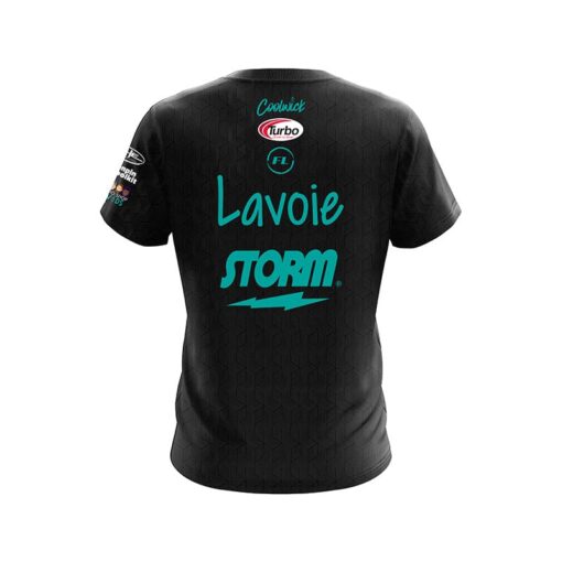Storm Francois Lavoie Black Tiffany Green Skyline CoolWick Bowling Jersey - Image 2