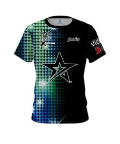 Stefanie Johnson Roto Grip Blue Teal Sparkle CoolWick Bowling Jersey