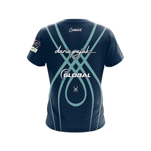 Daria Pajak Navy Teal Web CoolWick Bowling Jersey - Image 2
