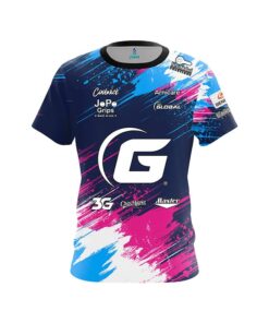 900 Global Sean Rash Blue Pink Paint Splatter CoolWick Bowling Jersey