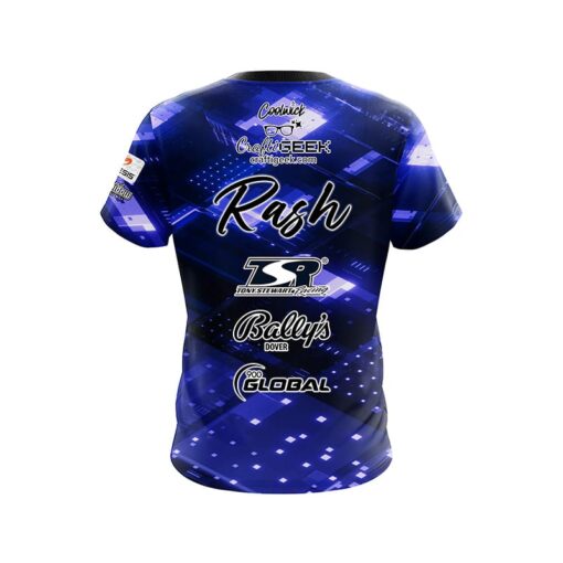 900 Global Sean Rash Blue Technology CoolWick Bowling Jersey - Image 2