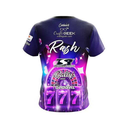 900 Global Sean Rash Lucky Vegas Neon CoolWick Bowling Jersey - Image 2