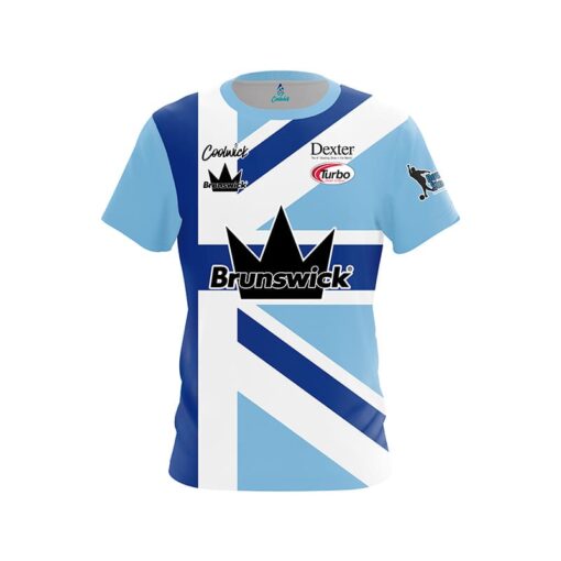 Brunswick Dom Barrett Blue on Blue Union Jack CoolWick Bowling Jersey