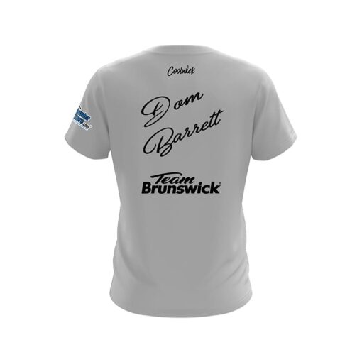 Brunswick Dom Barrett Grey Blue Union Jack CoolWick Bowling Jersey - Image 2