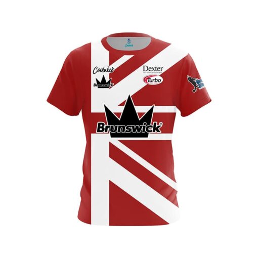 Brunswick Dom Barrett Red Union Jack CoolWick Bowling Jersey