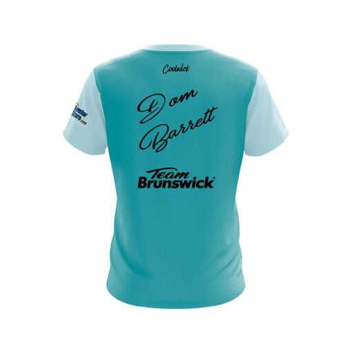 Brunswick Dom Barrett Seafoam Union Jack CoolWick Bowling Jersey - Image 2