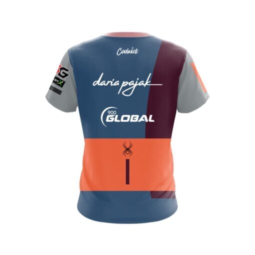Daria Pajak Grey Blue Spider CoolWick Bowling Jersey - Image 2