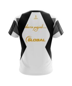 Alternative view of Daria Pajak White Black Grey Stripes CoolWick Bowling Jersey