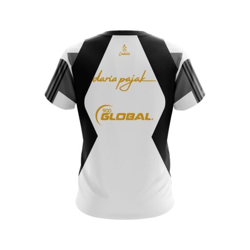 Daria Pajak White Black Grey Stripes CoolWick Bowling Jersey - Image 2