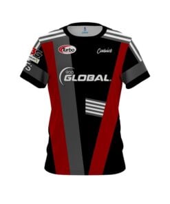 Daria Pajak Black Red Grey Stripes CoolWick Bowling Jersey