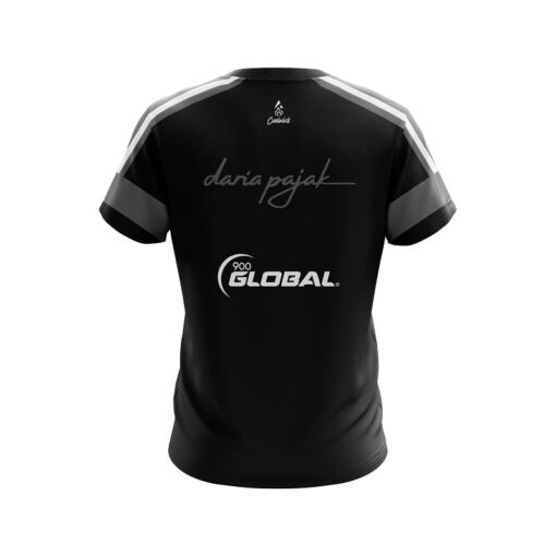 Daria Pajak Black Red Grey Stripes CoolWick Bowling Jersey - Image 2