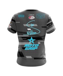 Alternative view of Roto Grip Stu Williams Blackout Mid Blue CoolWick Bowling Jersey