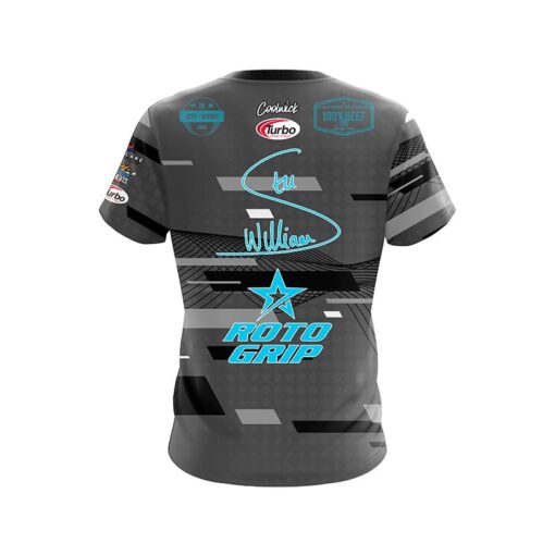 Roto Grip Stu Williams Blackout Mid Blue CoolWick Bowling Jersey - Image 2