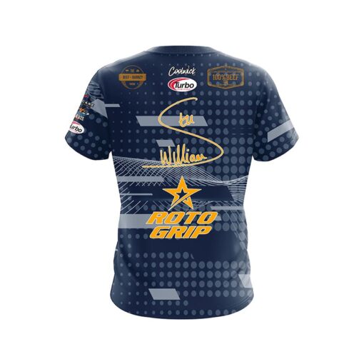 Roto Grip Stu Williams Navy Gold CoolWick Bowling Jersey - Image 2