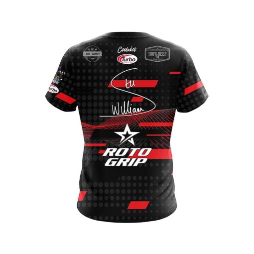 Roto Grip Stu Williams Black Red CoolWick Bowling Jersey - Image 2