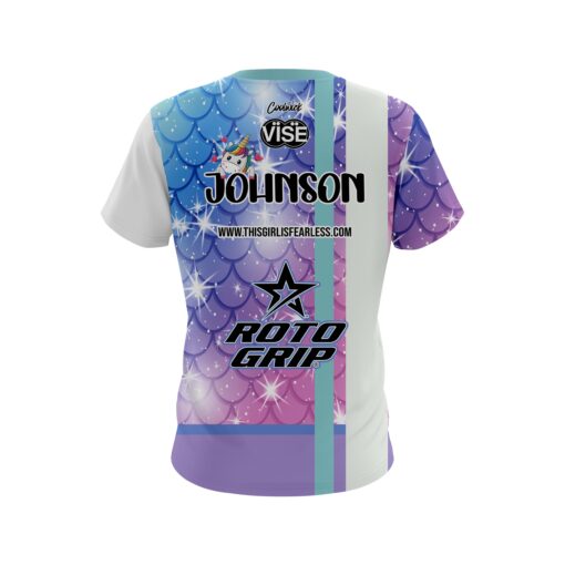 Stefanie Johnson Roto Grip Mermaid Unicorn CoolWick Bowling Jersey - Image 2
