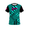 12Bagger Reign Black Teal Stripes CoolWick Bowling Jersey