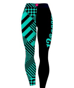 Alternative view of 12Bagger Reign Black Teal Stripes CoolWick Leggings