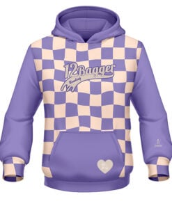 12Bagger Reign Checkered Purple CoolWick Bowling Hoodie