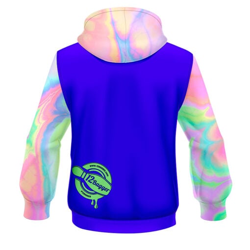 12Bagger Reign Paint Pour CoolWick Bowling Hoodie - Image 2